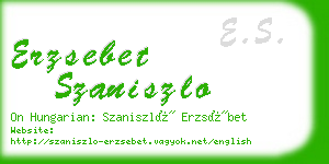 erzsebet szaniszlo business card